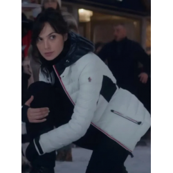 Gal Gadot Heart of Stone White Puffer Jacket