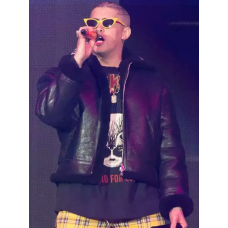 Bad Bunny Shearling Leather Jacket