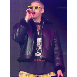 Bad Bunny Shearling Leather Jacket