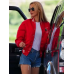 Bella Hadid Red Varsity Jacket