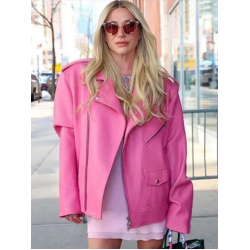 New York City Kesha Pink Leather Jacket