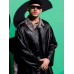 Spotify Awards Bad Bunny Black Leather Coat Spotify Awards Bad Bunny Black Leather Coat