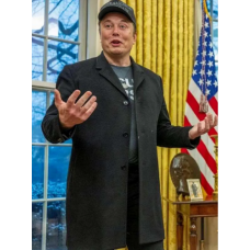 White House Elon Musk Black Coat