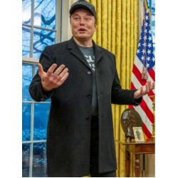 White House Elon Musk Black Coat