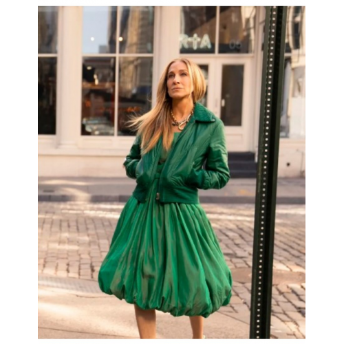 knee length dresses for ladies Outlaw Burnt Green Leather Jacket – StudioSuits main image 1