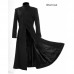 Matrix Neo Black Long Leather Trench Coat