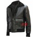 Brad Pitt Black Bomber Leather Jacket