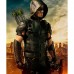 Stephen Amell Green Arrow Hooded Leather Vest 